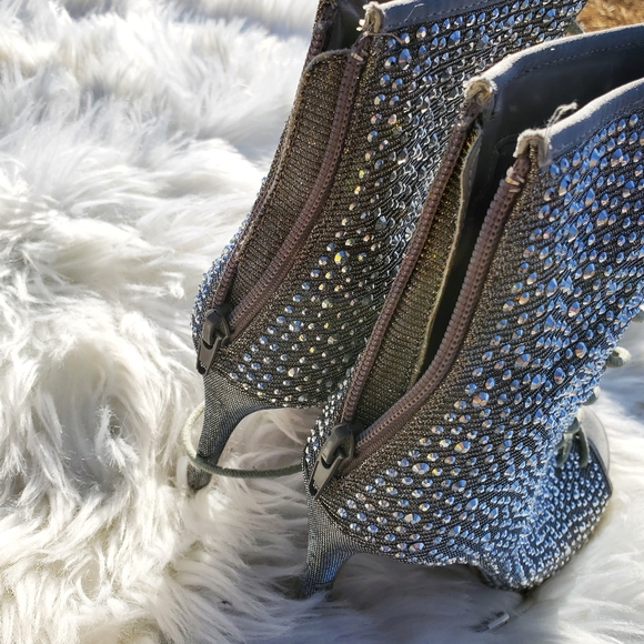 Rhinestone strap up heels - Picture 7 of 14